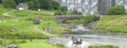 Land Rovers beneath Clearwen Dam in the Elan Valley trust